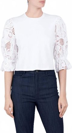 Cinq &agrave; Sept Paisley Carmine Top In White
