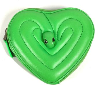 Bulgari Green Leather Coin Purse/Coin Case (Pre-Owned)