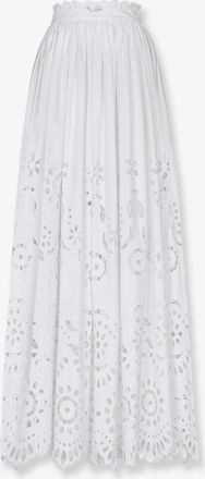 Dolce & Gabbana Gonna lunga in popeline di cotone con ricamo cut out - DOLCE & GABBANA - gender_Woman