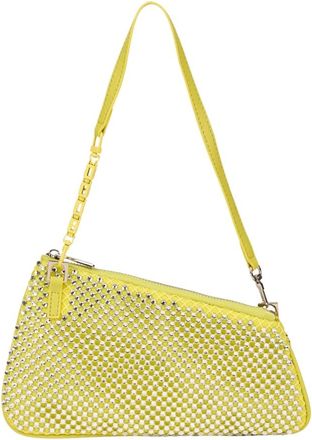 GCDS Gcds, Tassen, Dames, Geel, ONE Size, Comma Notte Mesh Bag met Strass