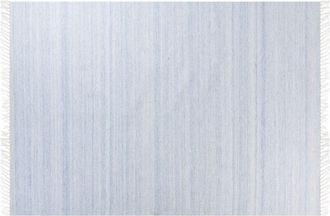 Beliani Alfombra Azul Claro 160 X 230 Cm Pet Reciclado Flecos Interior Exterior Malhia