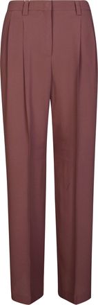 Incotex Burgundy Crepe Elodie Pleated Pants