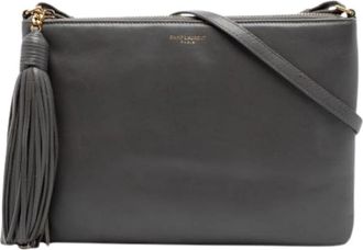 Saint Laurent Pre-owned Vintage Crossbody Tas - Dames - Vintage Schoudertas - Grijs - ONE Size - Leer - Vintage