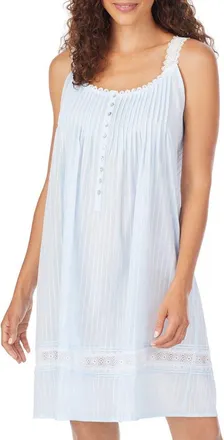 Eileen West Cotton Chemise in Solid Cottage Blue at Nordstrom, Size X-Small