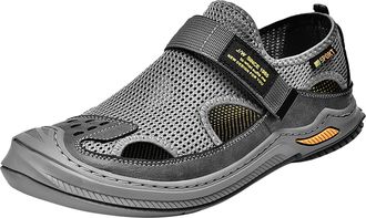 Generic Mens Shoes Winter Shoes Mesh Shoes for Men Non-Slip Toe Breathable Mesh for Summer Comfortable Men Shoes Moccasins Slippers, gray, 10 UK