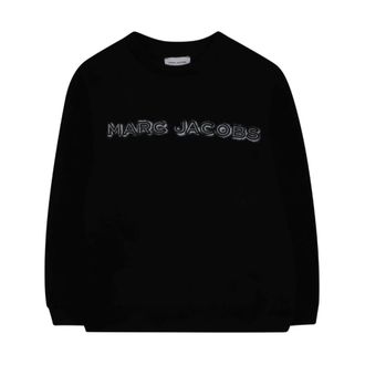Marc Jacobs Kids Sweatshirts, male, Black, 6 Y, Black Logo Detail Jumper Crew Neck