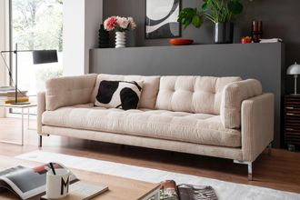 Trends by HG 3-Sitzer »Landau« in Cord-Stoff mit Metallfuss