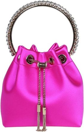 Jimmy Choo London Bon Bon Bucket In Fuchsia Satin
