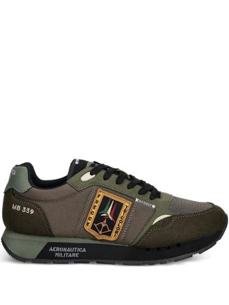 Aeronautica panelled lace-up sneakers - Green