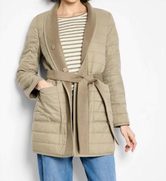 Nic+Zoe Reversible Quilted Wool Top Coat In Pewter