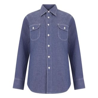 Moorer Camicia in Denim a Maniche Lunghe - - Blouses & Shirts - Donna - Blu - S