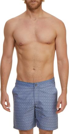 Jachs NY Mens Medallions Graphic-Pattern Swim Trunks