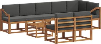 vidaXL Conjunto De Sof&aacute;s De Exterior 9 Uds. Natural Y Antracita Vidaxl