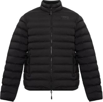 Emporio Armani Ge&iuml;soleerd jack met opstaande kraag - Heren - Winterjassen - Zwart - M - Leer - Jassen