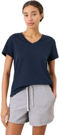 Pact Organic Cotton Softspun Essential V-Neck Tee in Navy at Nordstrom, Size Xx-Large