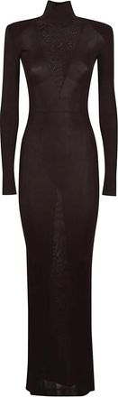 Self Portrait Viscose Knit Maxi Dress - Dames - Avondkleed - Bruin - XS - Kleedjes