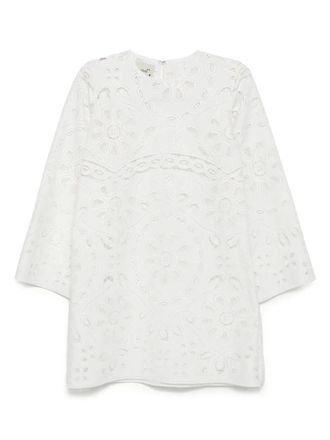 Bambah Blanca eyelet short tunic dress - White