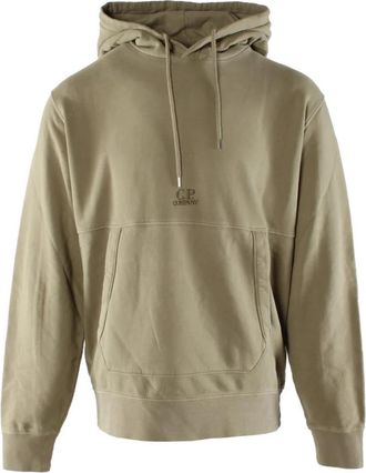 C.P. Company Brushed & Emerized Diagonal Fleece Hoodie - Heren - Hoodies - Beige - S - Katoen - Hoodies & sweatvesten