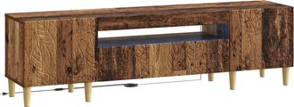 vidaXL Mueble De Tv Led Madera Envejecida Madera De Ingenier&iacute;a Vidaxl