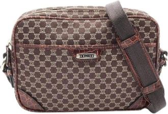 Celine Pre-owned Macadam Canvas Leather Shoulder Bag - Dames - Vintage Schoudertas - Bruin - ONE Size - Leer - Vintage
