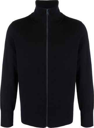 Sandro high-neck zip-up cardigan - men - Acrylic/Nylon/Spandex/Elastane/Wool - L - Blue
