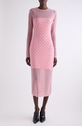 Givenchy Monogram 72 Flocked Tulle Dress in Skin Rose at Nordstrom, Size 10 Us