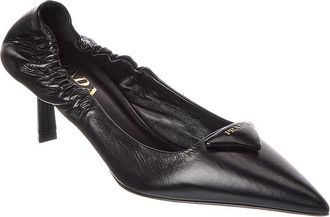 Prada Logo Leather Pump