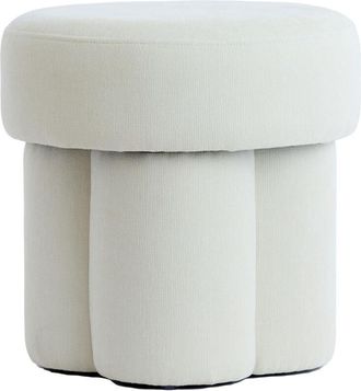 Light & Living Puf Compacto Light&living Curtea Con Tapizado Color Crema