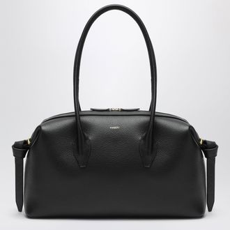 Yuzefi Brioche Duffle Bag in Black Pebble-Grained Leather