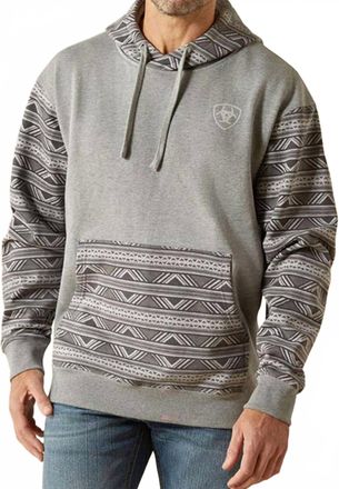 Ariat Southwestern Color Block Hoodie In Grey
