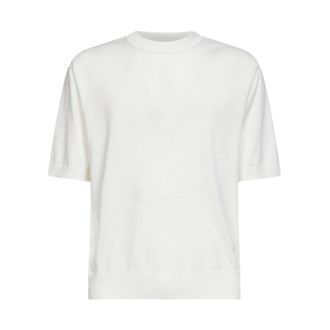 Laneus Round-neck Knitwear, male, White, Size: XL Maglietta Girocollo Manica Corta