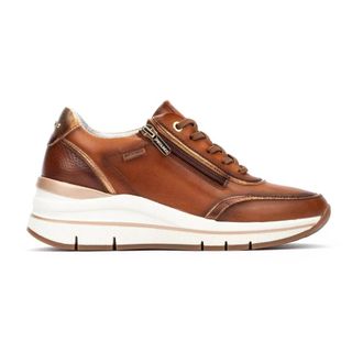 Pikolinos Bruine vetersneaker met rits voor vrouwen - Dames - Sneakers - Bruin - 41 EU - Leer - Schoenen