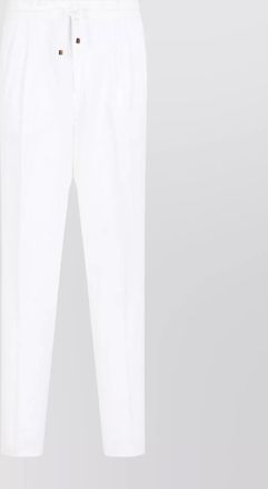 Brunello Cucinelli linen blend straight-leg trousers