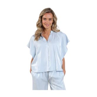 Nukus Nukus, Dames, Blouses & Shirts, Blauw, Maat: M Viscose