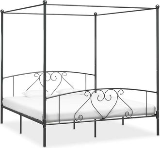 vidaXL Vidaxl Estructura De Cama Con Dosel Metal Gris 200x200 Cm