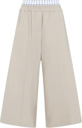Loewe Wide Trousers, female, Beige, XS, Elegant Nude Trousers for Stylish Outings