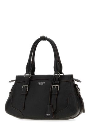 Prada Womens Black Leather Large Handbag Nero Borse A Mano Bag