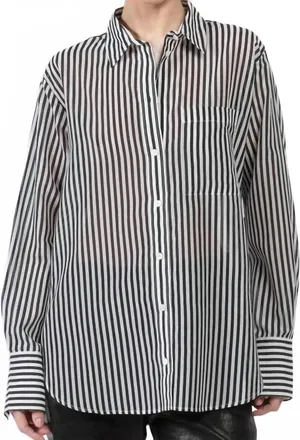 Frame Denim The Oversized Pocket Shirt In Navy Multi