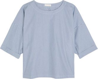 Suzie Kondi Saria Striped Cotton-poplin top - Navy - S (UK8-10 / S)