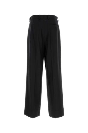 Maison Margiela Wool Blend Wide-Leg Trousers - Black