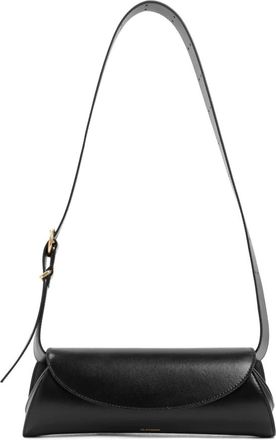 Jil Sander Zwarte Schoudertas Stijlvol Compact Magnetisch - Dames - Schoudertassen - Zwart - ONE Size - Leer - Tassen
