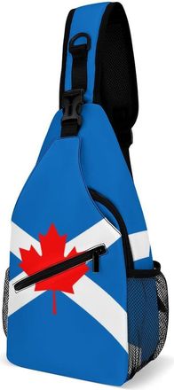 Generic Flag of Scottish Canadians Mens Shoulder Bags Sling Crossbody Backpack Travel Hiking Chest Bag with Small Side 38x20cm