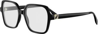 Fendi Square Optisch Montuur - unisex - Brillen - Zwart - 54 MM - Accessoires