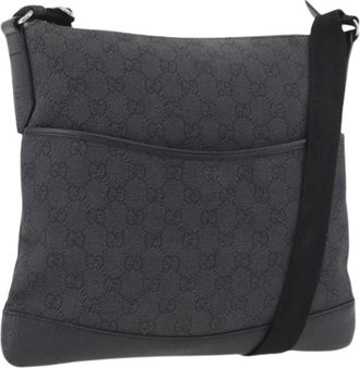 Gucci Pre-owned Vintage GG Canvas Schoudertas - Dames - Vintage Schoudertas - Zwart - ONE Size - Leer - Vintage