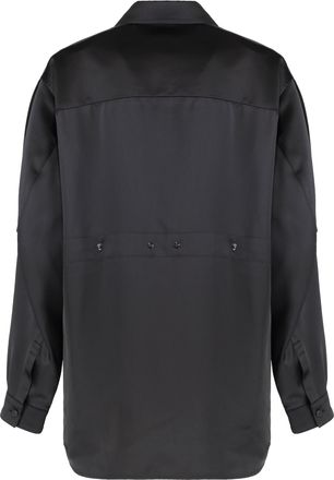 Moncler Womens Shirt Technical Fabric Black Polyester