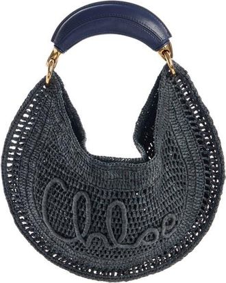 Chlo&eacute; Summer Banana Crochet Raffia Hobo Bag in Parisian Night at Nordstrom