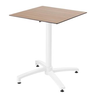 Oviala Mesa de jard&iacute;n de 60 x 60 cm inclinable, laminada en roble claro