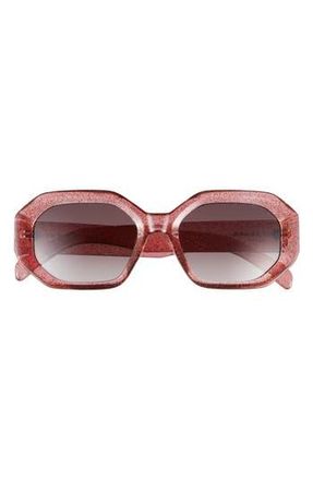 Kurt Geiger Geometric Sunglasses in Pink Crystal Glitter at Nordstrom Rack