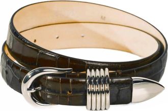 D&eacute;hanche Womens Hollyhock Croco Belt In Chocolate