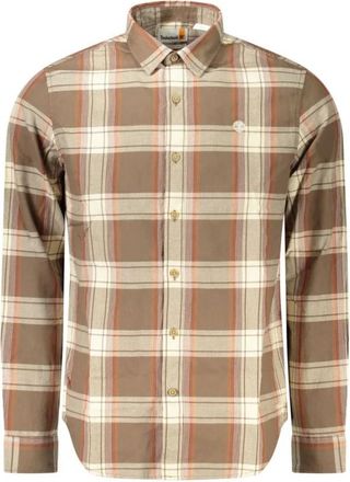 Timberland Tartan overhemd met lange mouwen - Heren - Casual Overhemden - Bruin - S - Katoen - Overhemden